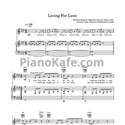 Ноты Madonna - Living for love - предпросмотр