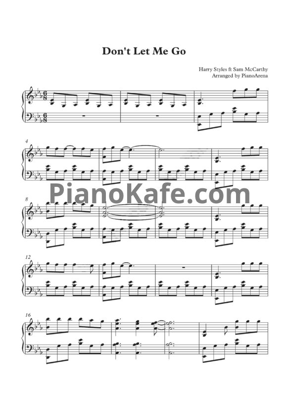 Ноты Harry Styles - Don't let me go - PianoKafe.com