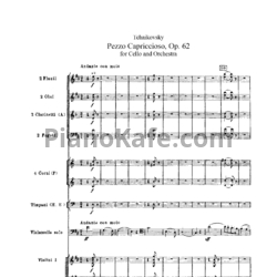 Ноты П. Чайковский - Pezzo capriccioso для виолончели и фортепиано (Op. 62) - предпросмотр
