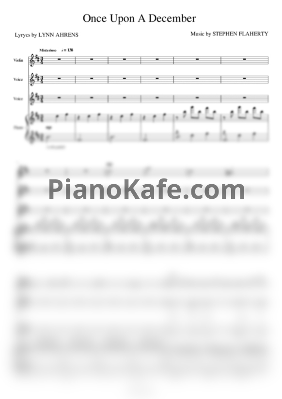 Ноты Stephen Flaherty - Once upon a december (Версия 2) - PianoKafe.com