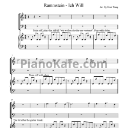 Ноты Rammstein - Ich will - предпросмотр