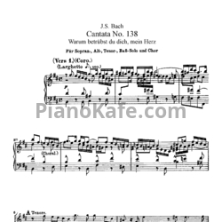 Ноты И. Бах - Кантата №138 "Warum betrubst du dich, mein herz" (BWV 138) - предпросмотр