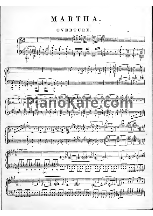 Ноты Фридрих фон Флотов - Опера "Марта" - PianoKafe.com