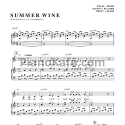 Ноты Ville Valo & Natalia Avelon - Summer wine - предпросмотр