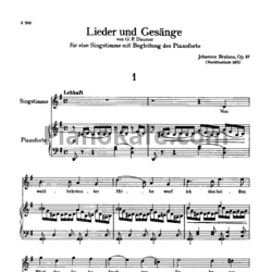 Ноты И. Брамс - Песни и напевы (ор. 57) - предпросмотр