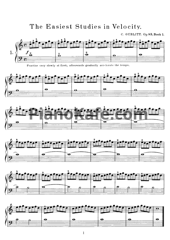 Ноты Корнелиус Гурлитт - Этюды (Op. 83, Книга 1) - PianoKafe.com