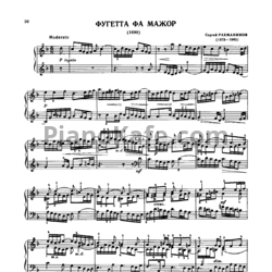 Ноты Сергей Рахманинов - Фугетта фа мажор - предпросмотр