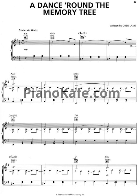 Ноты Oren Lavie - A dance 'round the memory tree - PianoKafe.com