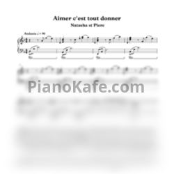 Ноты Natasha st. Piere - Aimer c'est tout donner