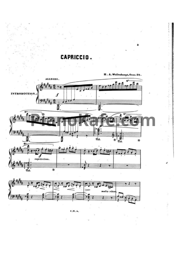 Ноты Герман Волленгаупт - Капричио (Соч. 28) - PianoKafe.com