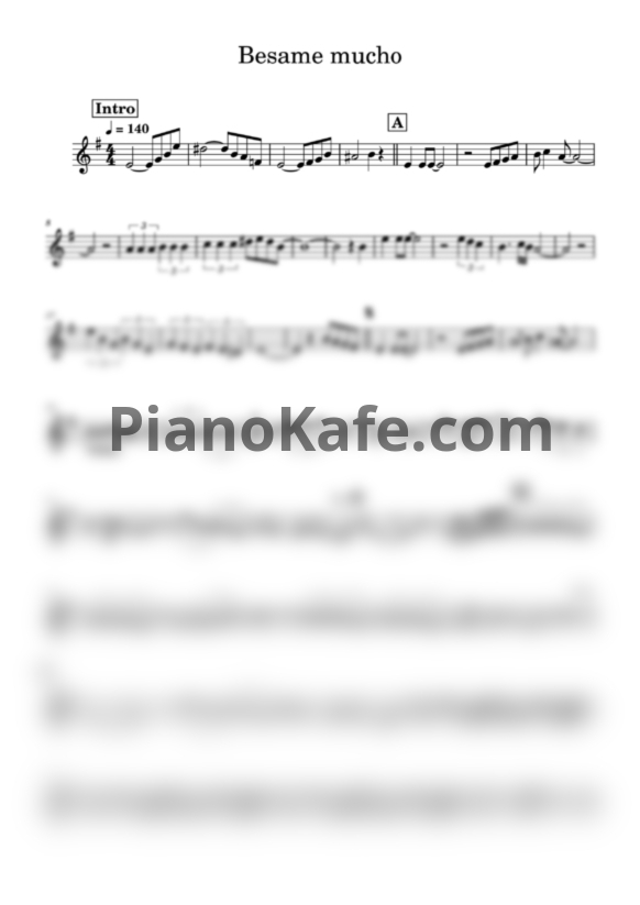 Ноты Консуэло Веласкес - Besame mucho (Оригинальная Аранжировка) - PianoKafe.com