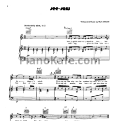 Ноты Pink Floyd - See-saw - предпросмотр