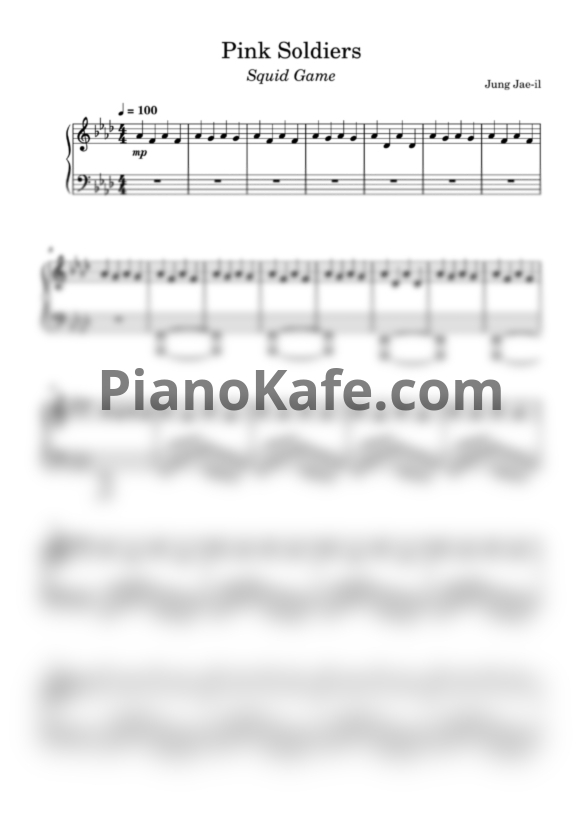 Ноты Jung Jae-il - Pink Soldiers (Squid Game) - PianoKafe.com