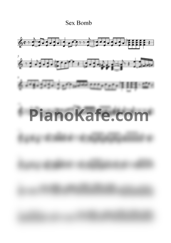 Ноты Петр Дранга - Sex bomb - PianoKafe.com