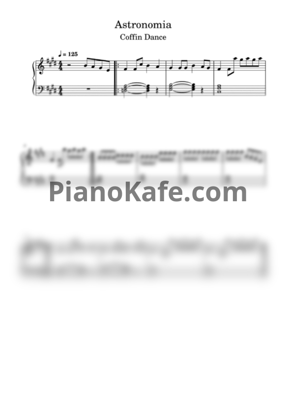 Ноты Tony Igy - Astronomia (Легкое переложение) - PianoKafe.com