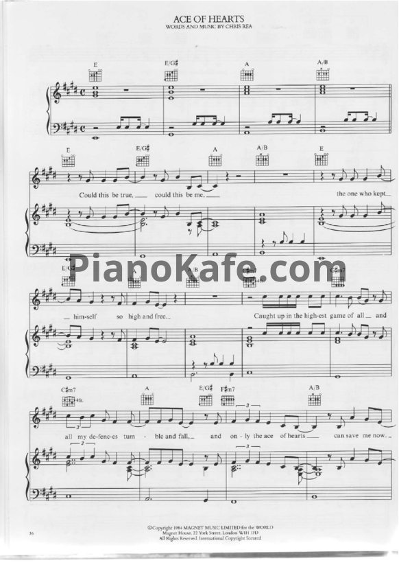 Ноты Chris Rea - Ace of heart - PianoKafe.com