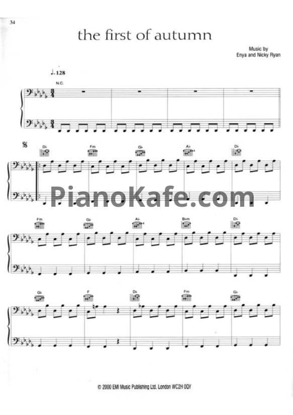 Ноты Enya - The First Of Autumn - PianoKafe.com