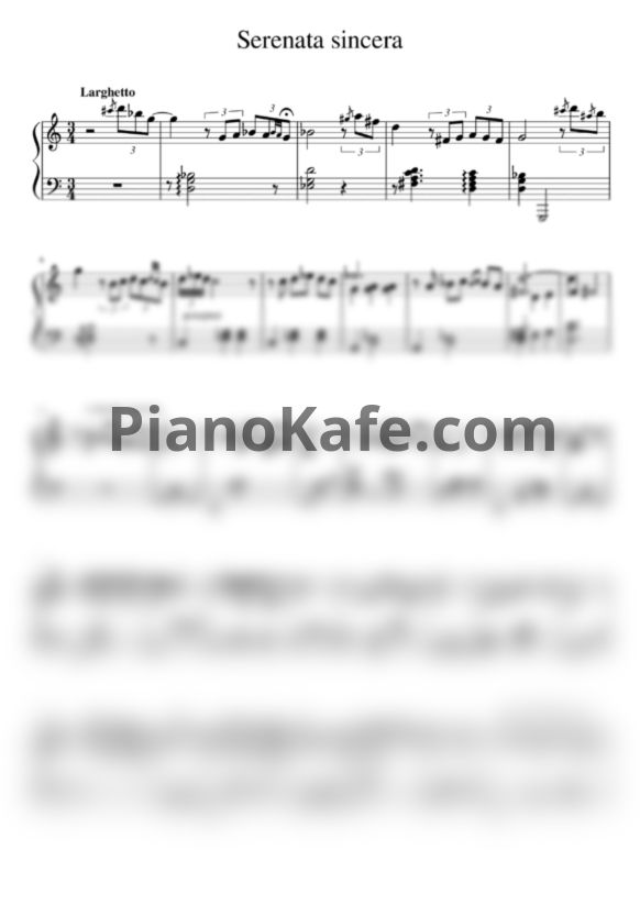 Ноты Cesare Poggi - Serenata sincera - PianoKafe.com