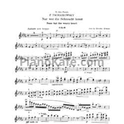 Ноты П. Чайковский - Нет, только тот, кто знал - предпросмотр