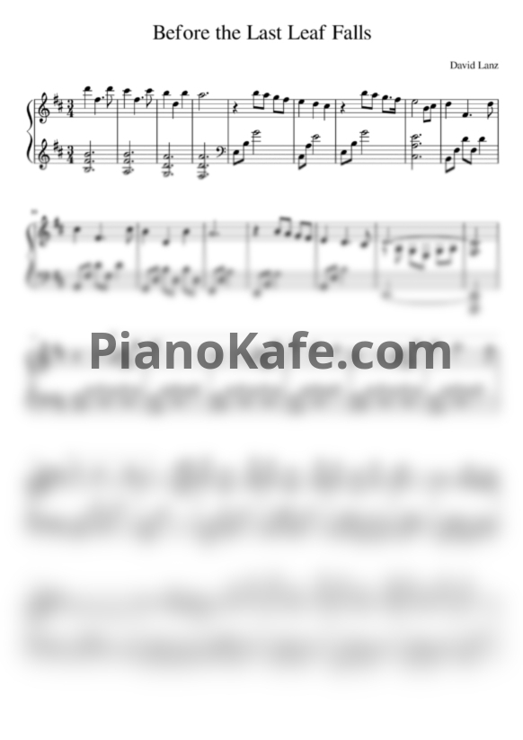 Ноты David Lanz - Before the last leaf falls - PianoKafe.com