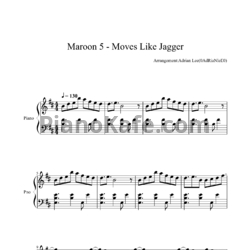 Ноты Maroon 5 feat. Christina Aguilera - Moves like Jagger (Adrian Lee version) - предпросмотр