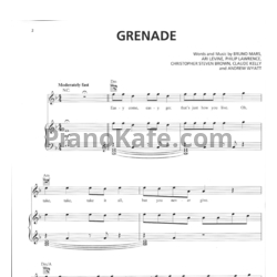 Ноты Bruno Mars - Grenade (Версия 2) - предпросмотр