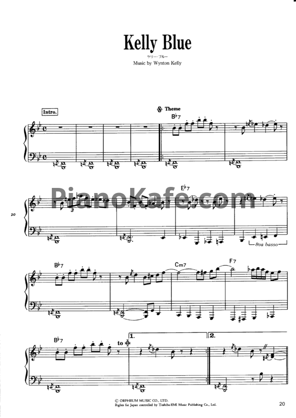 Ноты Wynton Kelly - Kelly blue - PianoKafe.com