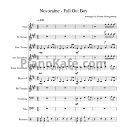 Ноты Fall Out Boy - Novocaine (Партитура) - предпросмотр