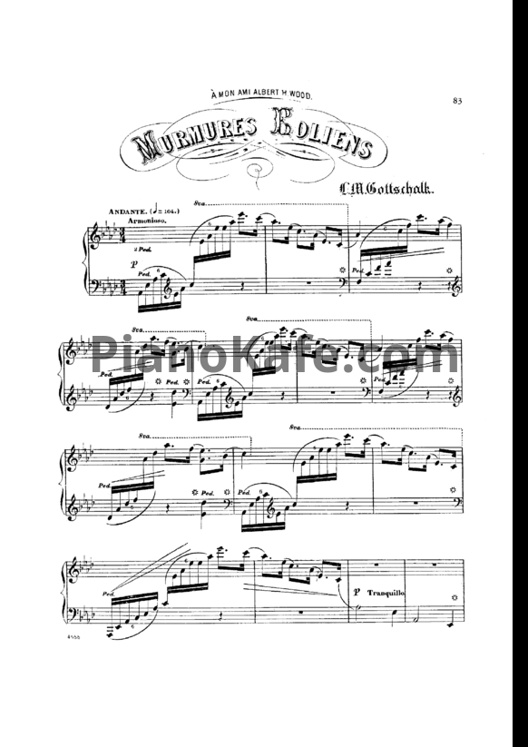 Ноты Луи Моро Готшалк - Murmures eoliens (Op. 46) - PianoKafe.com