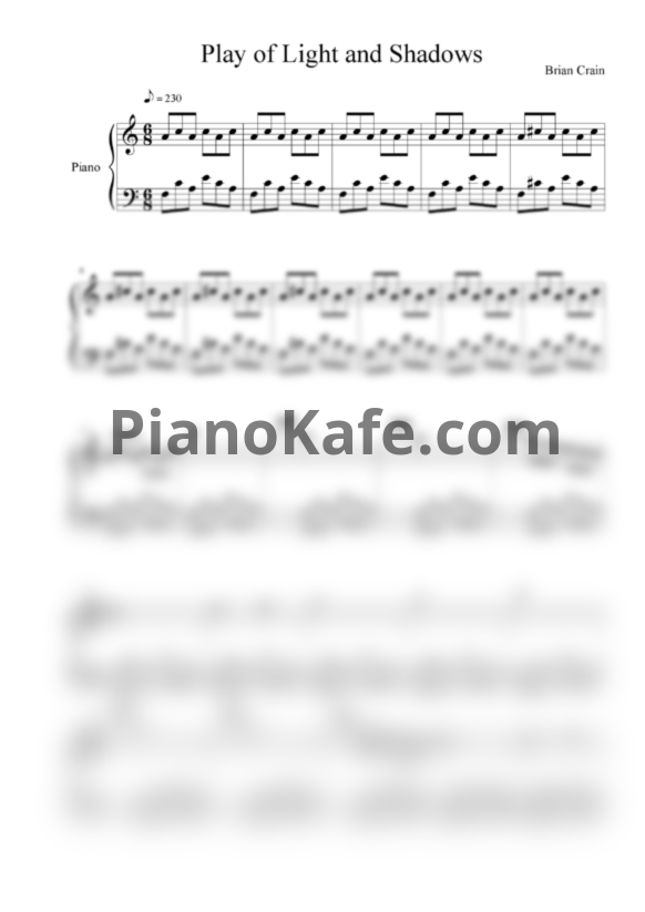 Ноты Brian Crain - Play of light and shadows - PianoKafe.com