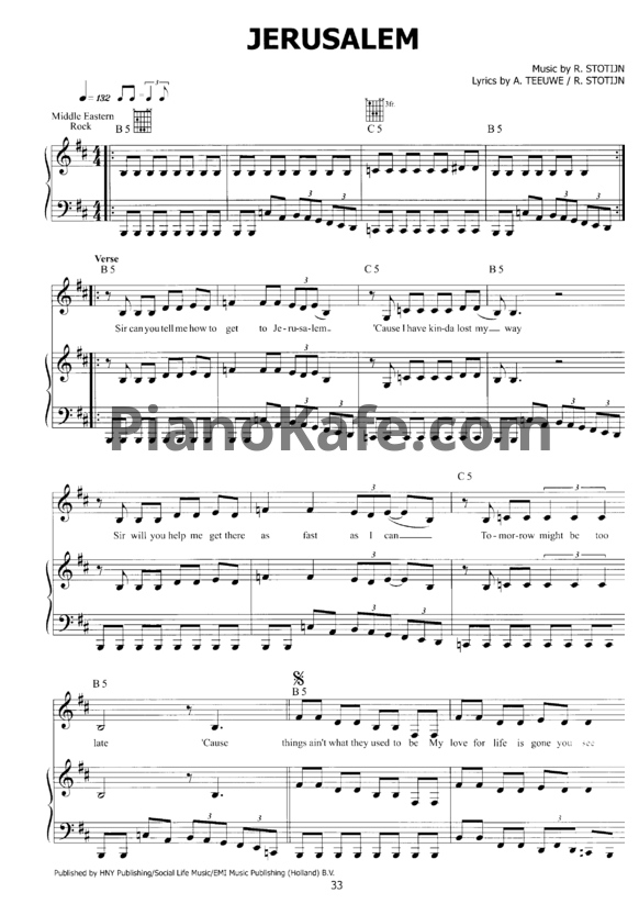 Ноты Anouk - Jerusalem - PianoKafe.com