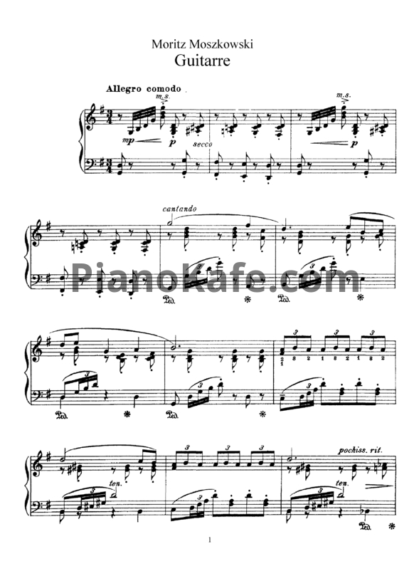 Ноты Мориц Мошковский - Гитара - PianoKafe.com
