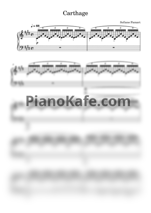 Ноты Sofiane Pamart - Carthage - PianoKafe.com