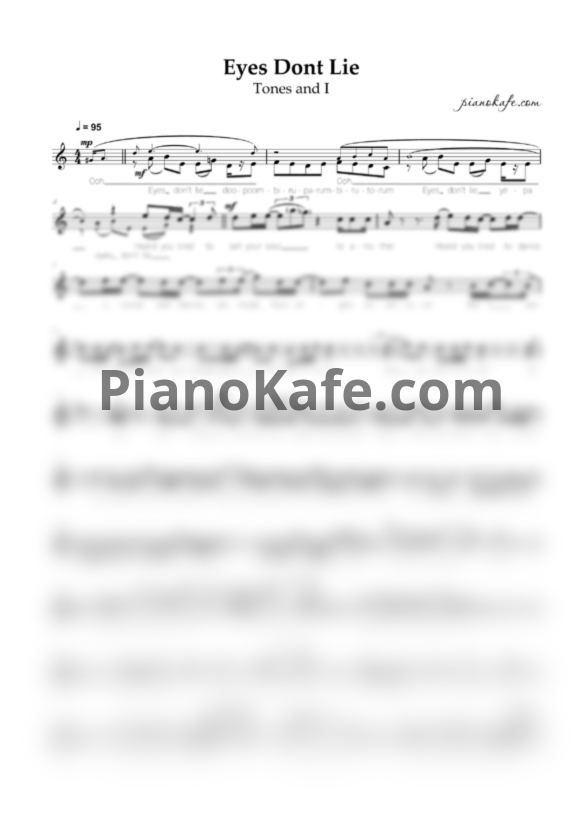 Ноты Tones and I - Eyes don't lie (Вокальная партия) - PianoKafe.com