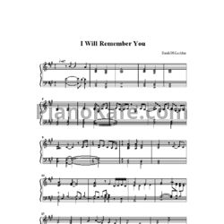 Ноты Sarah McLachlan - I will remember you - предпросмотр