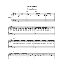 Ноты Britney Spears - Inside out - предпросмотр