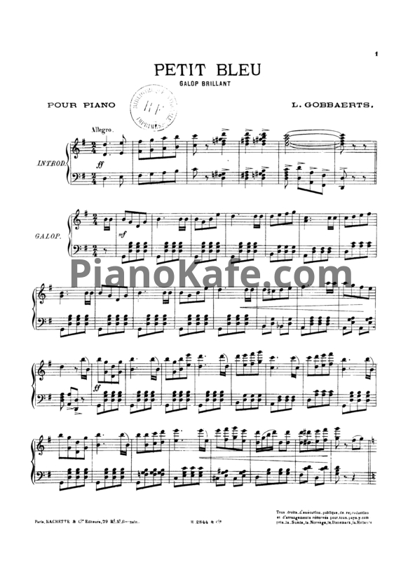 Ноты Л. Гоббартс - Блестящий галоп для фортепиано - PianoKafe.com