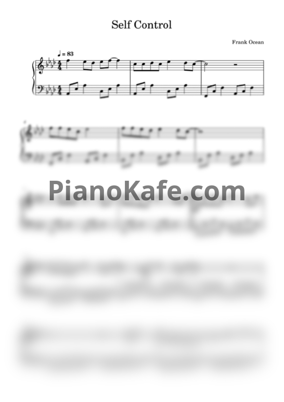 Ноты Frank Ocean - Self control - PianoKafe.com
