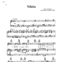 Ноты Elton John - Nikita - предпросмотр