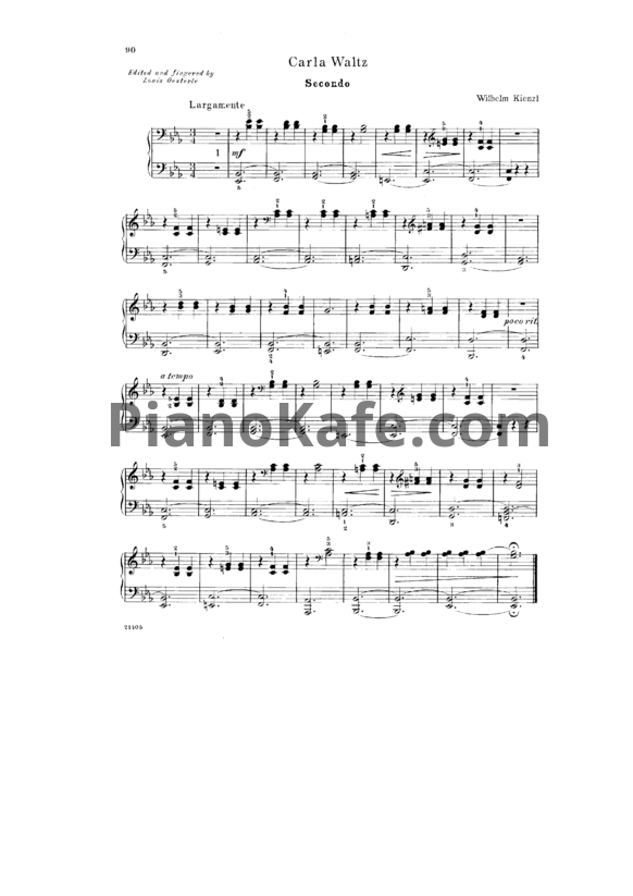 Ноты Wilhelm Kienzl - Carla Waltz (для фортепиано в 4 руки) - PianoKafe.com