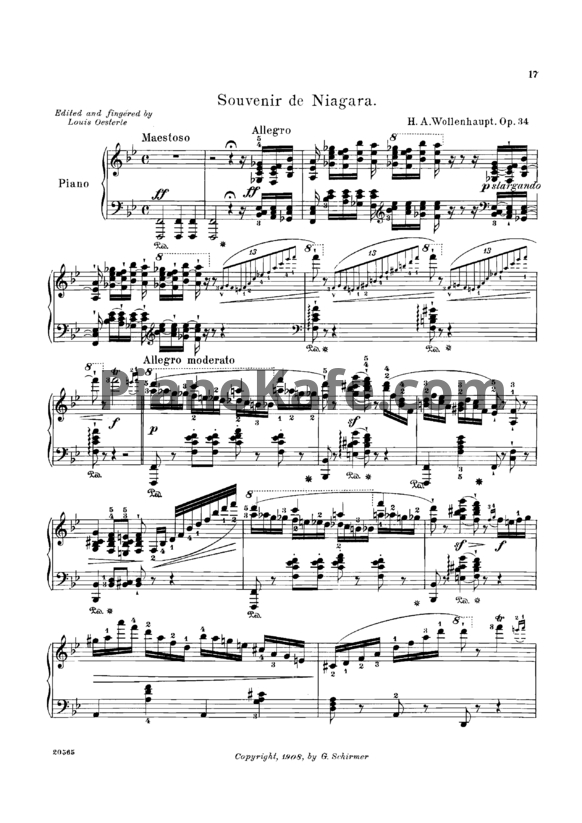 Ноты Герман Волленгаупт - Souvenir de Niagara (Соч. 34) - PianoKafe.com