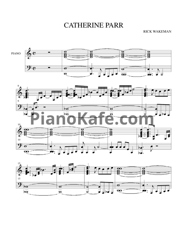 Ноты Rick Wakeman - Catherine parr - PianoKafe.com