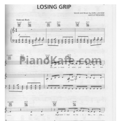 Ноты Avril Lavigne - Losing grip - предпросмотр