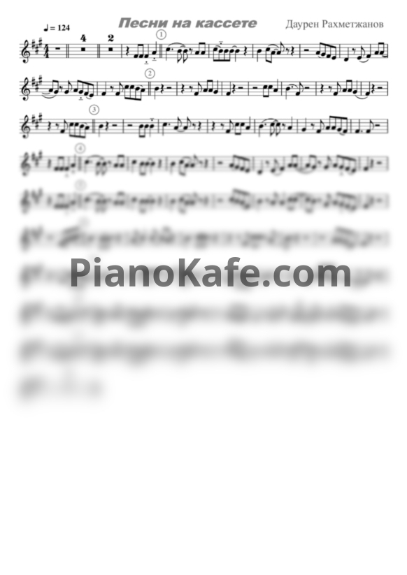 Ноты Jazzdauren - Песни на кассете F#mSAX - PianoKafe.com