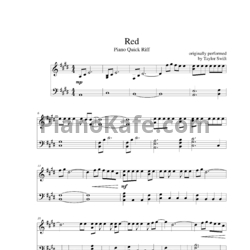 Ноты Taylor Swift - Red (Версия 2) - предпросмотр