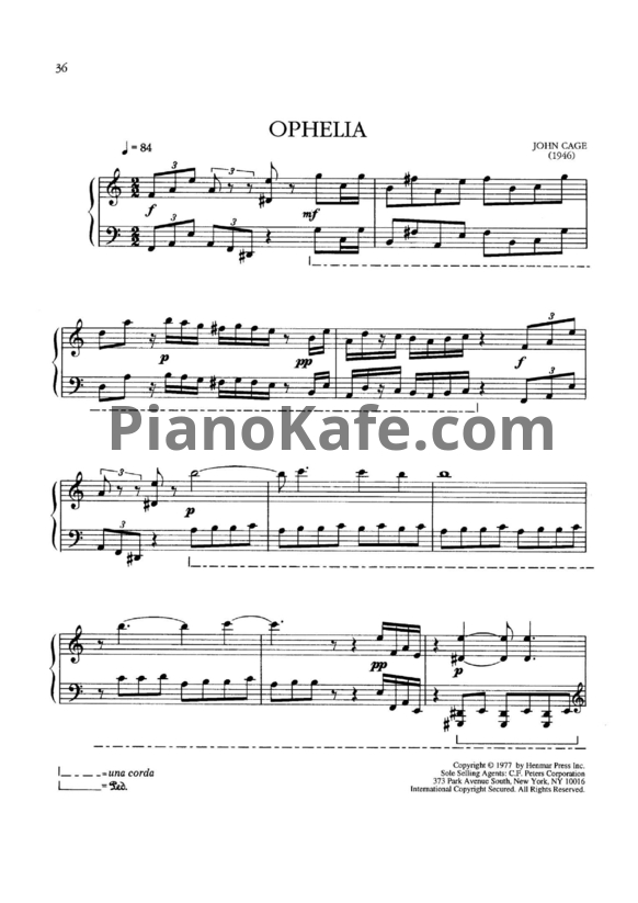 Ноты John Cage - Ophelia - PianoKafe.com