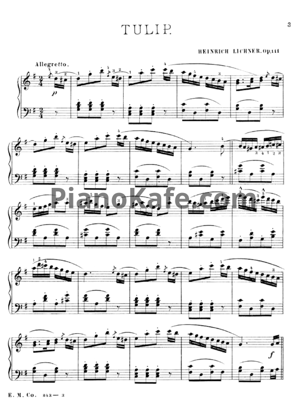 Ноты Генрих Лихнер - Tulip (Op. 111) - PianoKafe.com