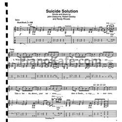 Ноты Ozzy Osbourne - Suicide solution (Guitar Tabs & Voice) - предпросмотр