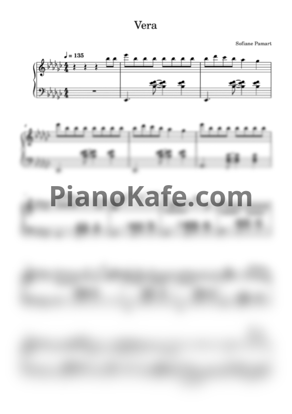 Ноты Sofiane Pamart - Vera - PianoKafe.com