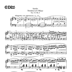 Ноты Ф. Шпиндлер - Соната ми минор (Op. 157, №8)